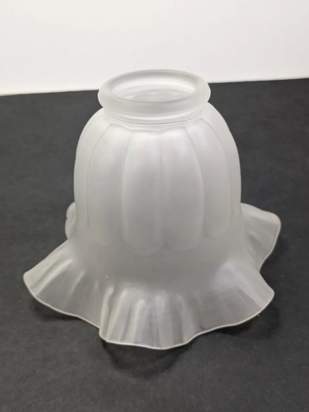 Frosted Glass Tulip Light Shade Replacement Ruffled Fluted Edge DIY craft proj.